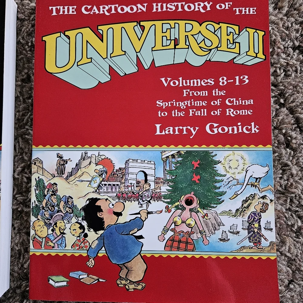 THE CARTOON HISTORY OF THE UNIVERSE & UNIVERSE II Book Set by Larry Gonick